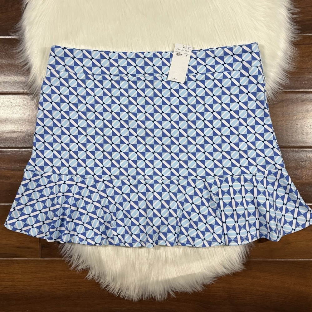 J. Mclaughlin Women's Size XL Blue Patterned Athletic Skort Skirt